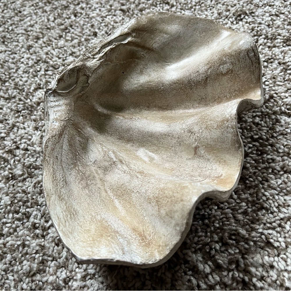 Neutral Shell-Shaped Decorative Bowl - Home Art